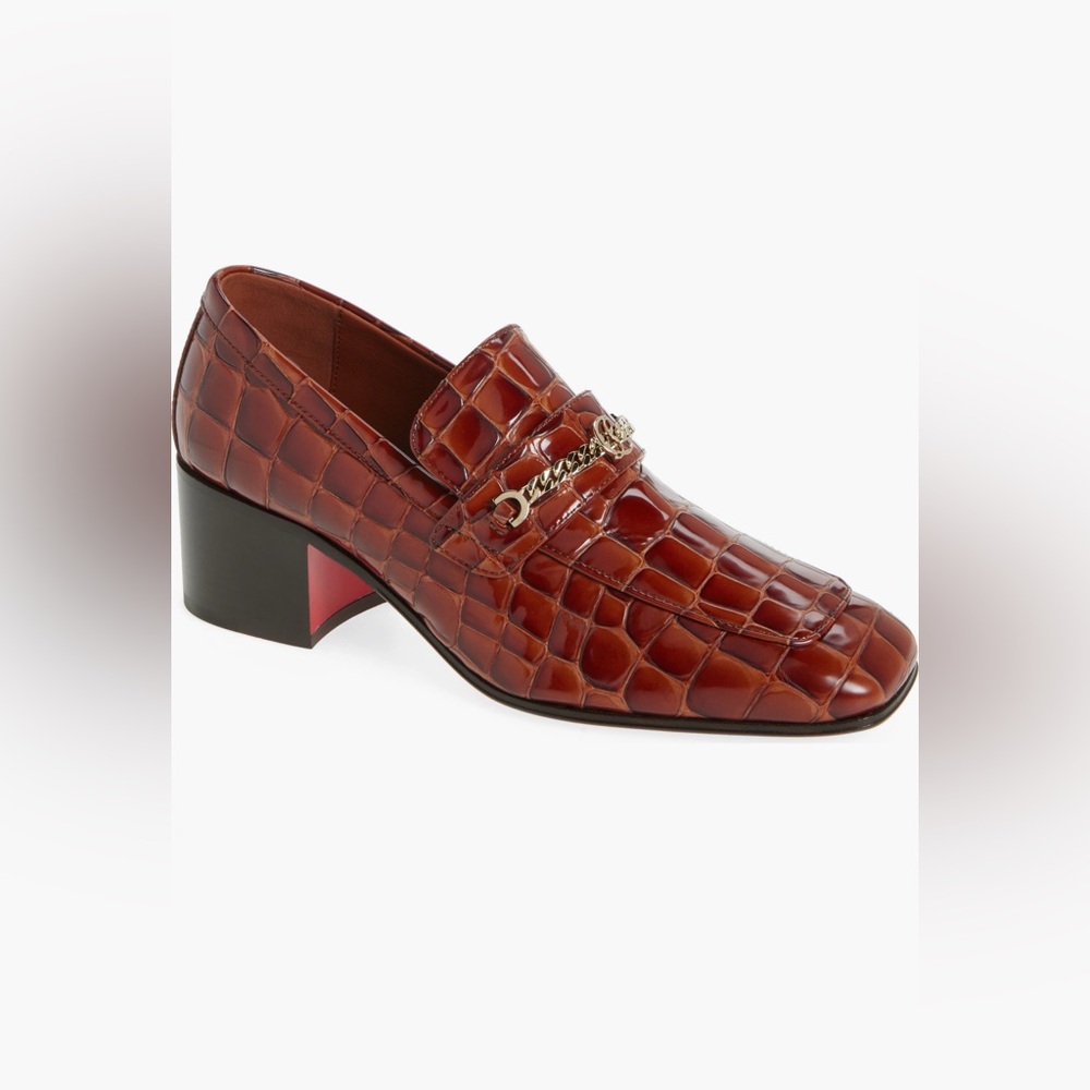 Christian Louboutin MJ Croc Embossed Loafer